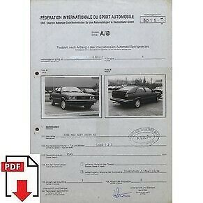 1982 Audi Coupé 2.2 FIA homologation form PDF download